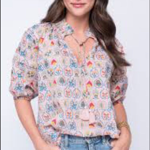 Ivy Jane blushing color boho top sz M/L - Picture 1 of 10